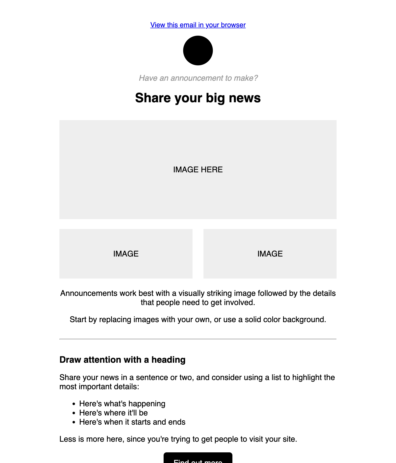 Make an announcement